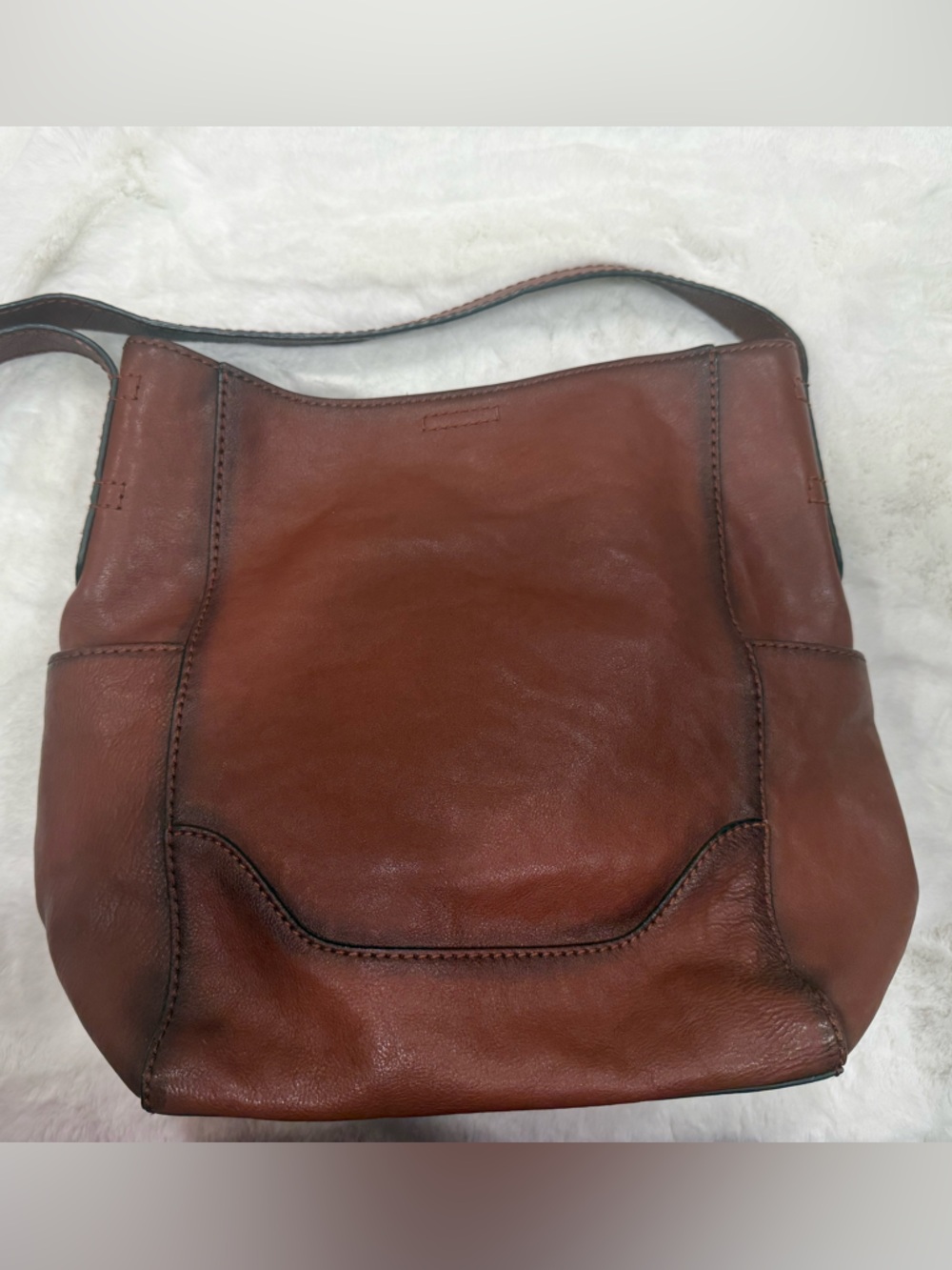 Frye Brown Leather Shoulder Bag with Hobo Design